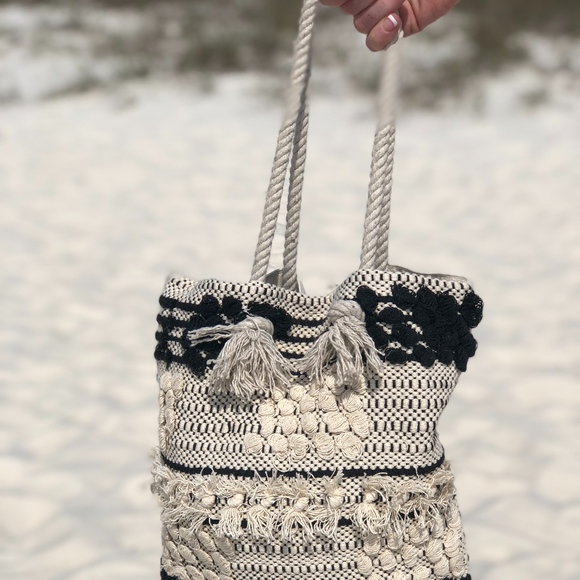 NWT Boho Moroccan Crochet Tote Bag Purse - Picture 4 of 4